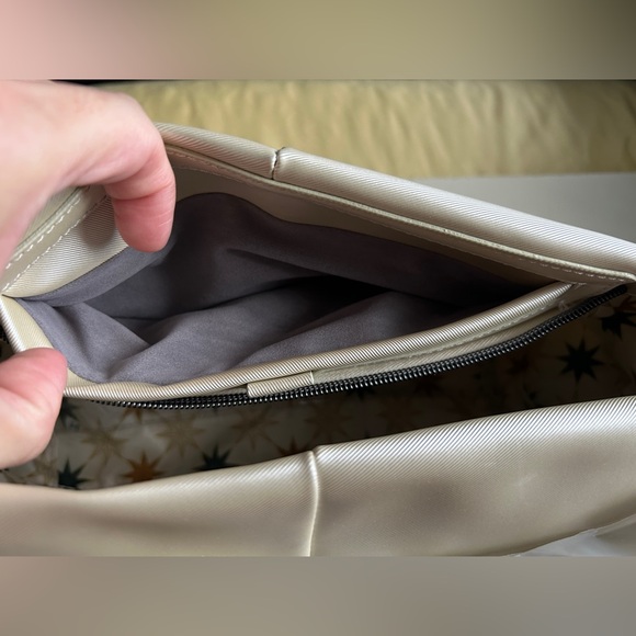 LUG HALF PLUNGE SATIN LUXE CROSSBODY METALLIC CHAMPAGNE NWT - Picture 6 of 6